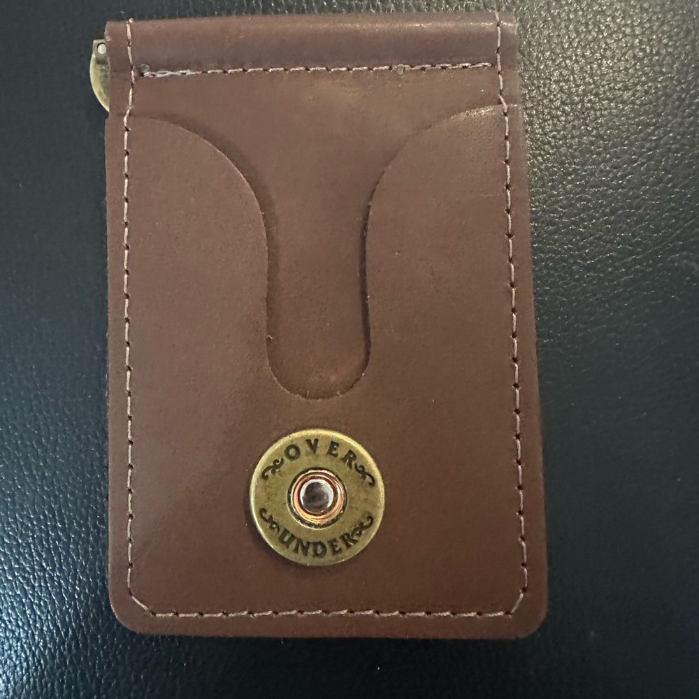 Over Under Brown Leather Horween Front Pocket Men’s Wallet